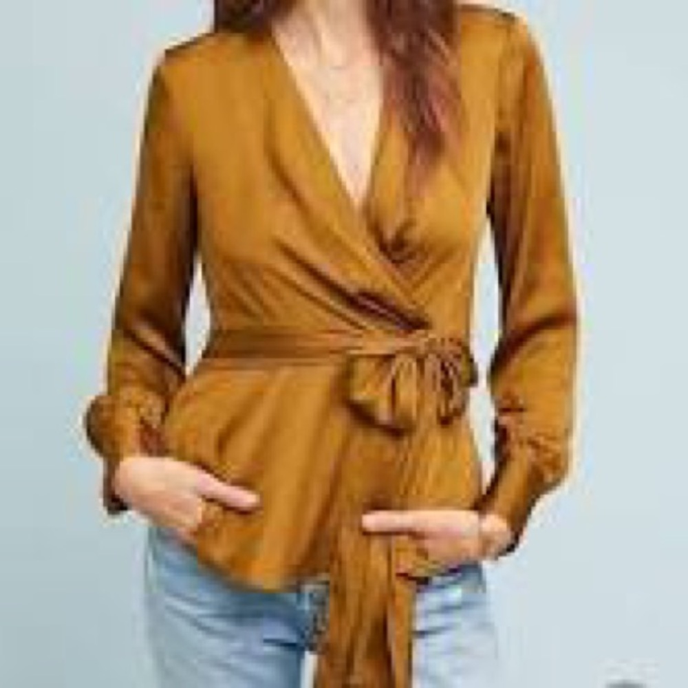 NWT Anthropologie Moulinette Soeurs Brynn Tie-Front Blouse  size 14